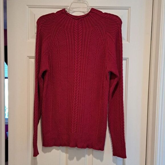 Krimson Klover High Mock Neck Sweater Pullover Sweater Dark Pink Women's Size XL - Picture 1 of 8